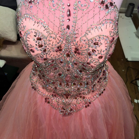 Pink jewel corset prom and wedding dress - Picture 3 of 6